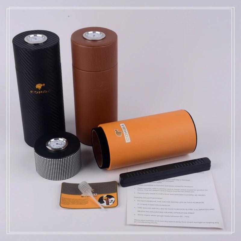 Кожаный чехол для сигар COHIBA футляр с отделкой из испанского кедра дорожная
