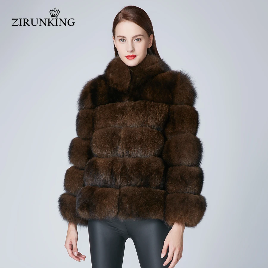 ZIRUNKING 2020 женский шарф из настоящей шерсти кролика Лисий мех пальто модные толстые