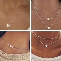 tenande bohemian multi layer star cross moon simulated pearl heart chain necklaces pendants for women valentines day gifts