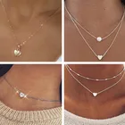 Женское Ожерелье с многослойной цепочкой Tenande, богемное ожерелье с кулоном в виде звезды, Креста и Луны, с искусственным жемчугом, подарок на день Святого Валентина