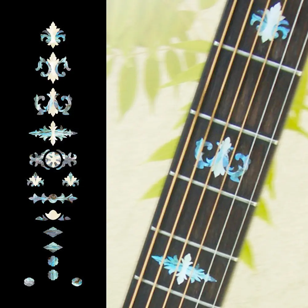 

Fretboard Markers Inlay Sticker Decals for Guitar & Bass, Banjo - Aged Banjo Type - AB/WS