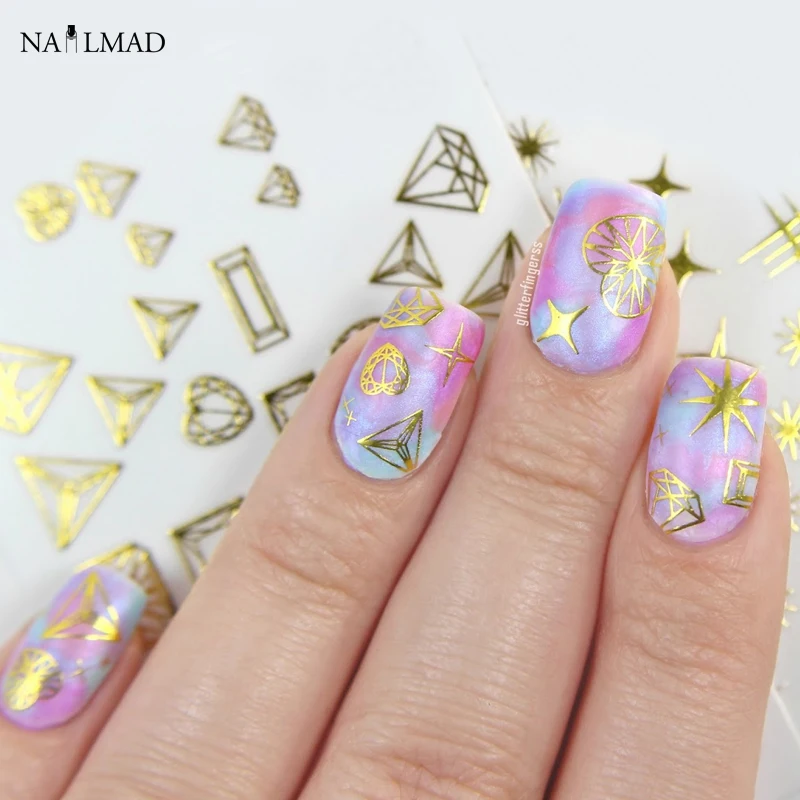 1 лист NailMAD Алмазная наклейка для дизайна ногтей в виде сердца Artascope 3D треугольная