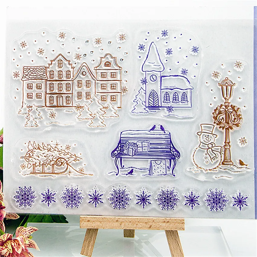 PANFELOU Snow castle Transparent Clear Silicone Stamp/Seal DIY scrapbooking/photo album Decorative clear stamp sheets | Дом и сад