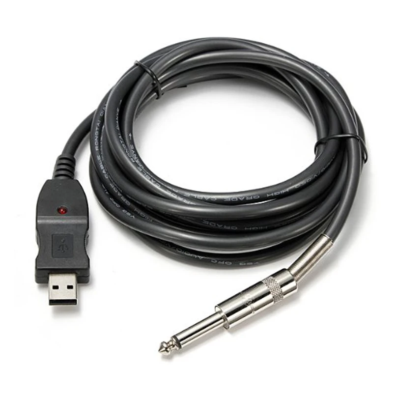 Соединительный кабель для гитары с разъемом USB 1/4 6 3 мм м на USB|Детали и аксессуары