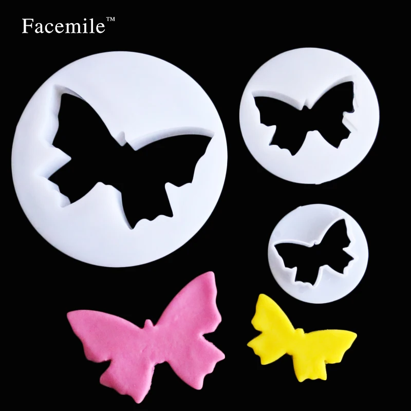Facemile 3 шт./компл. форма для торта в форме бабочки Пластиковая помадки украшение