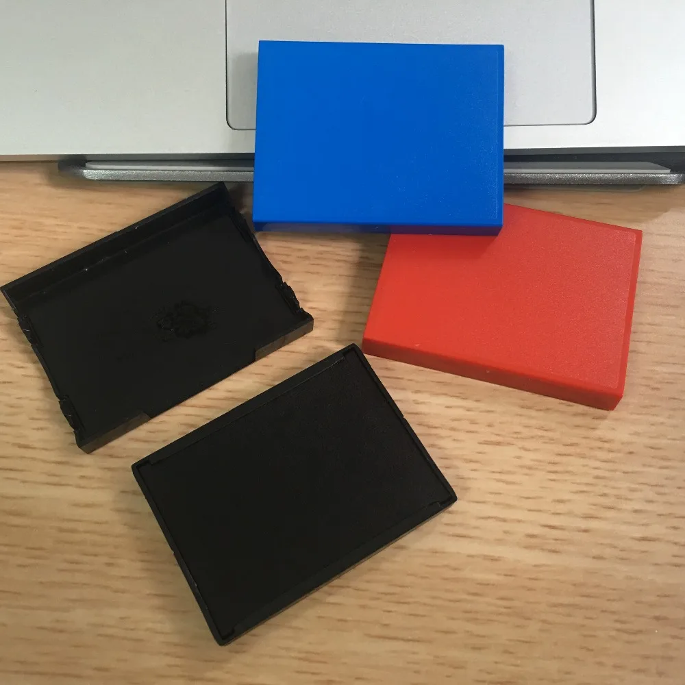 Bbloop Ink Pad Replacements Fast Drying Water Based Refills For Rectangular Self-Inking Rubber Stamps - Black/Blue/Red | Дом и сад
