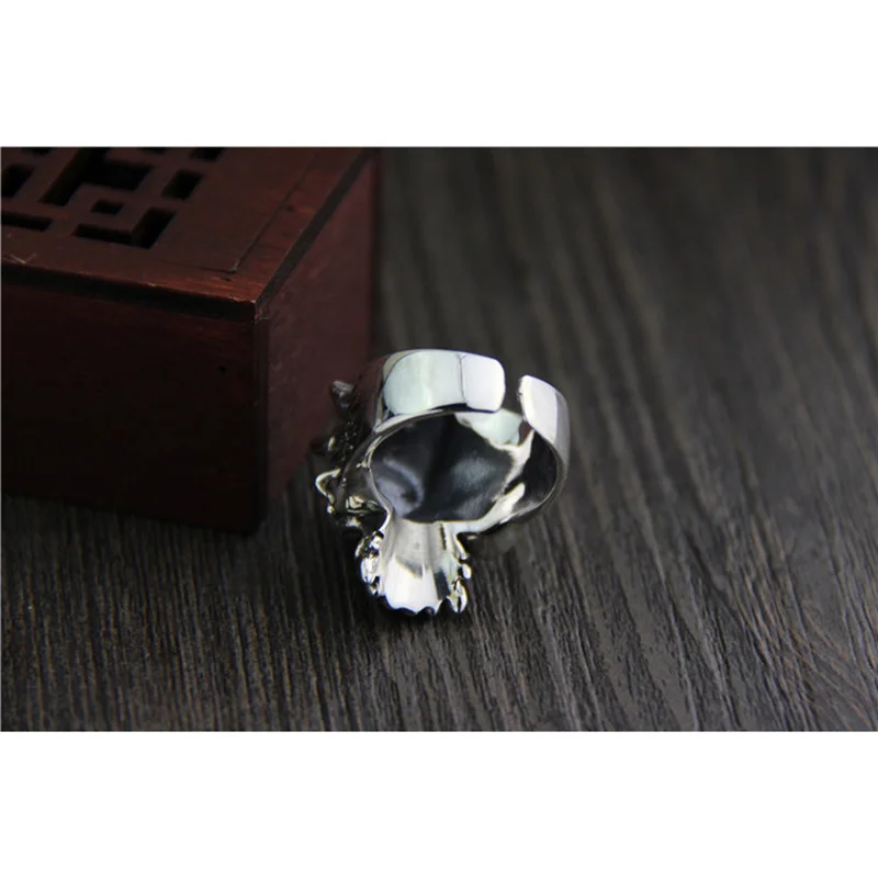 Подлинные часы Мужские Кольца Серебро s925 старинное кольцо с черепом ручная