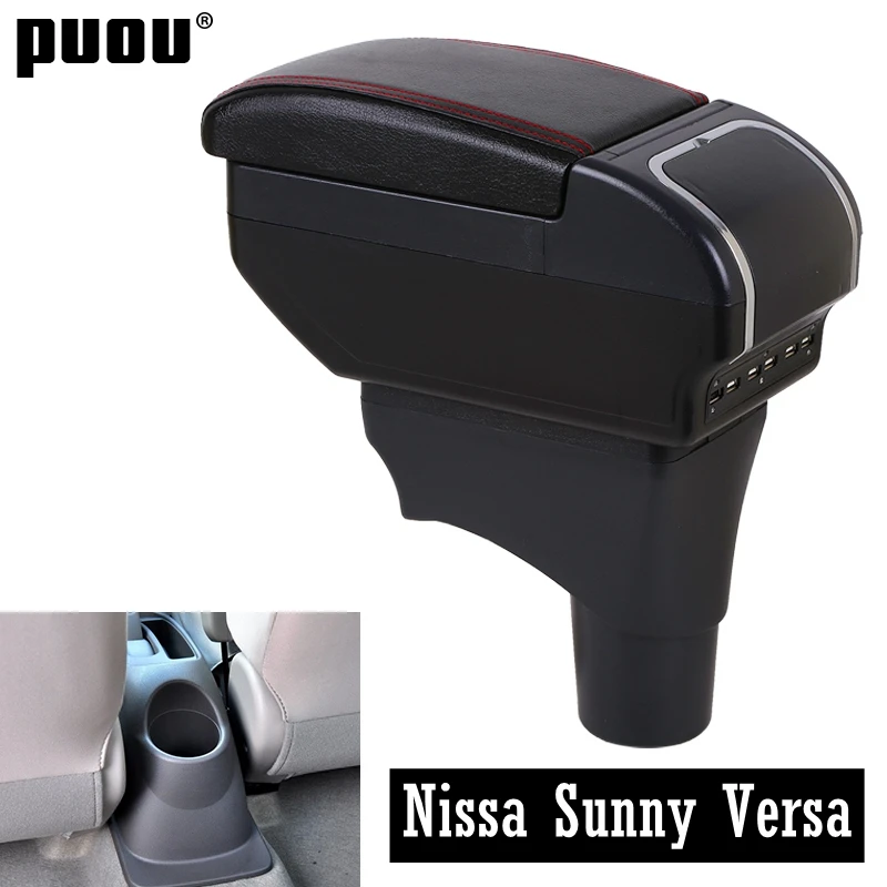 Центральный магазин содержание коробка для Nissan Versa Sunny 2012- большой двухъярусный пространство подлокотник коробка с пепельницей подстаканник автомобиля Моди