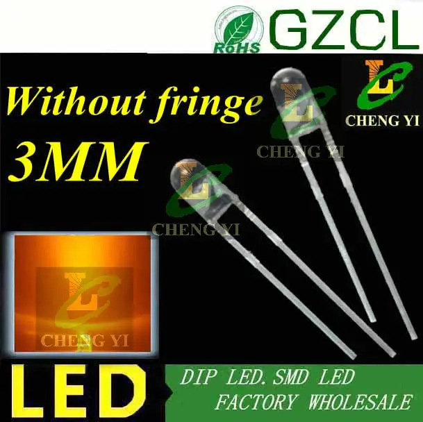 Хорошее качество оранжевая 3 мм Светодиодная круглая головка без бахромы 2 0 5 нм в