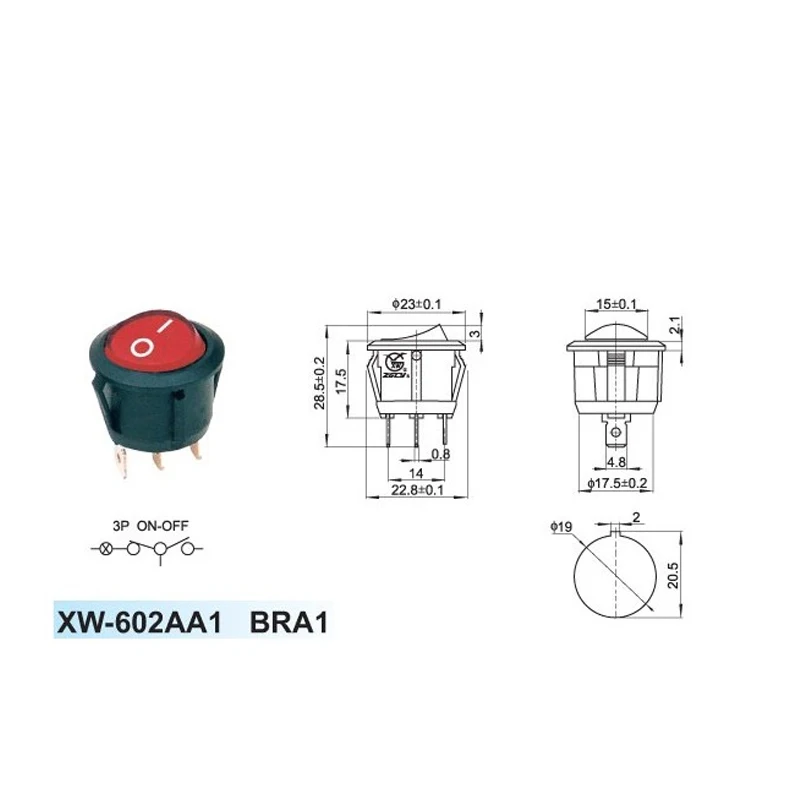 16 мм Диаметр маленький круглый катер Кулисные Переключатели черный Мини Круглый