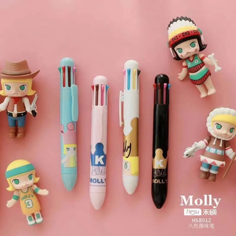 1 шт. шариковая ручка Molly King World 8 цветов короткая и толстая шариковая ручка для школы и офиса, подарочные канцелярские принадлежности Papelaria Escolar