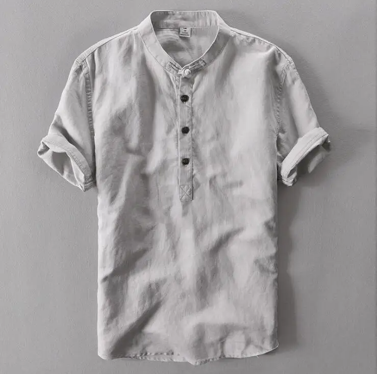 Горячая 2021 новые летние Men'scotton короткая рубашка с рукавами Мужская модная