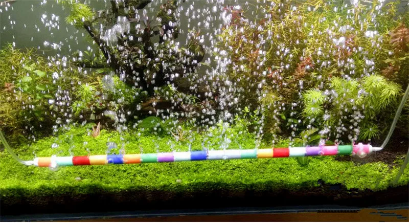 

HONGYI colored gas strip fish tank bubble bar aqaurium accessories for oxygen pump sand outlet head oxygen stone plate