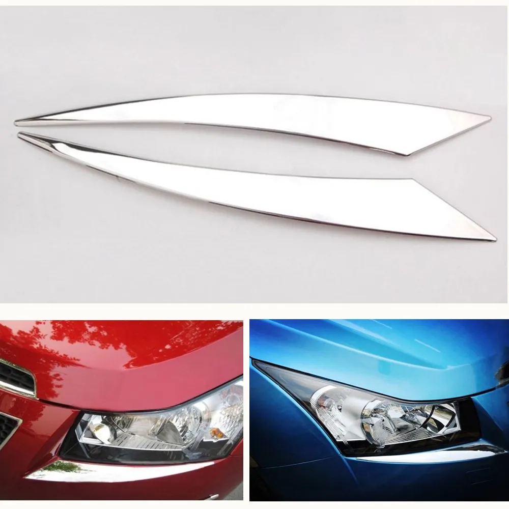 

For Chevrolet CRUZE 2009 2010 2011 2012 2013 2014 Headlight Cover Trim Chrome Head Lamp Eyebrow Stickers Car Styling Accessories