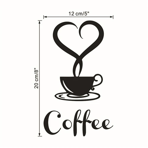 1 set 2017 Removable DIY Kitchen Decor Coffee Cup Decals Vinyl Mug Wall Sticker Glass Door Wholesale Free Shipping | Дом и сад