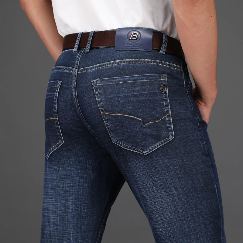 Весенне летние мужские брендовые джинсы деловые высококачественные модные