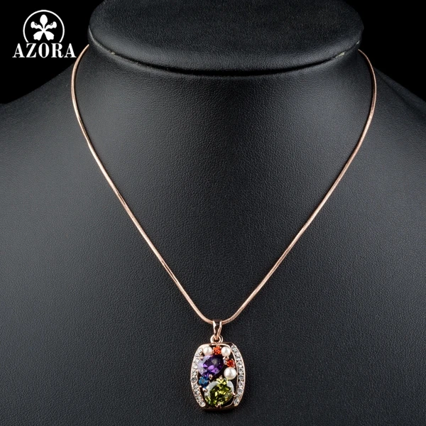 Цепочка с подвеской из розового золота разные цвета|multicolor necklace|necklace anecklace multicolor |