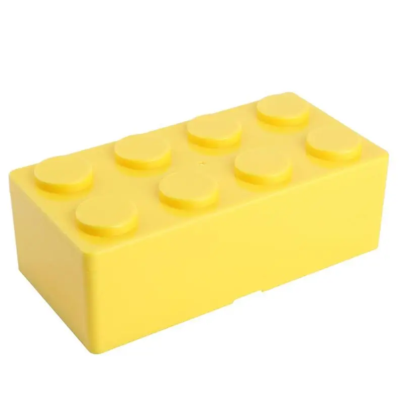 Yellow Коробка для хранения конфет цвет Органайзер в форме блока конструктора коробки для ювелирных изделий пластиковый домашний рабочий стол хранение разного контейнера - Цвет: Yellow