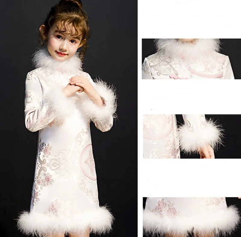 Cheongsam платье миди элегантное китайское платье es мать и дочь зимнее теплое современное китайское платье Интернет Китайский магазин FF1749