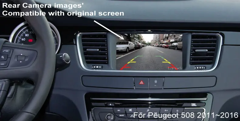 Для peugeot 508 2011~ RCA и экран совместимый адаптер Автомобильная камера заднего вида задняя камера CCD ночное видение