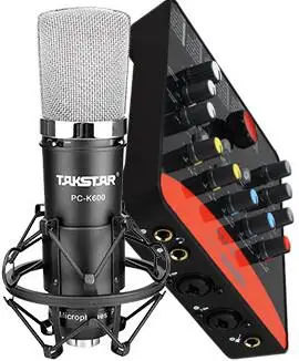 Микрофон для записи Takstar со звуковой картой значком upod pro студийной чата