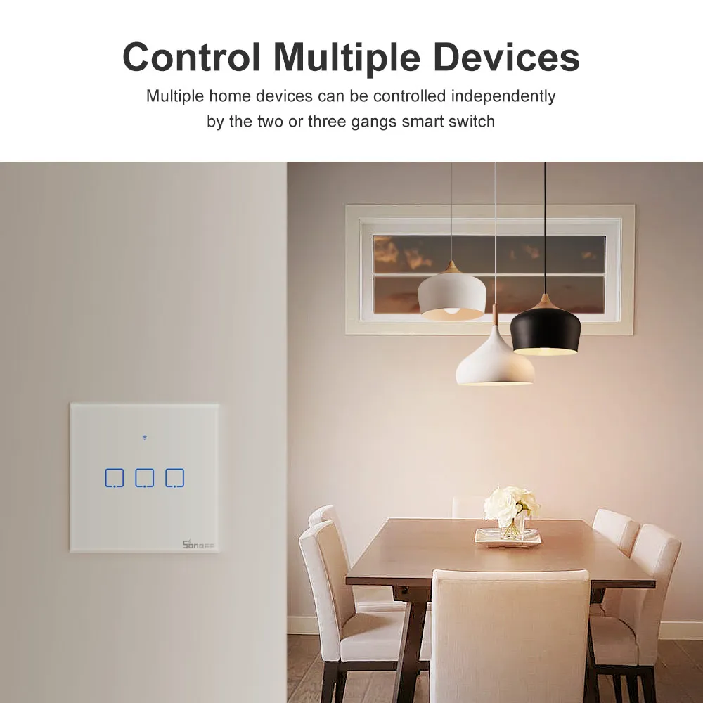 Беспроводной настенный сенсорный выключатель SONOFF новый T1UK wi fi таймер 1/2/3