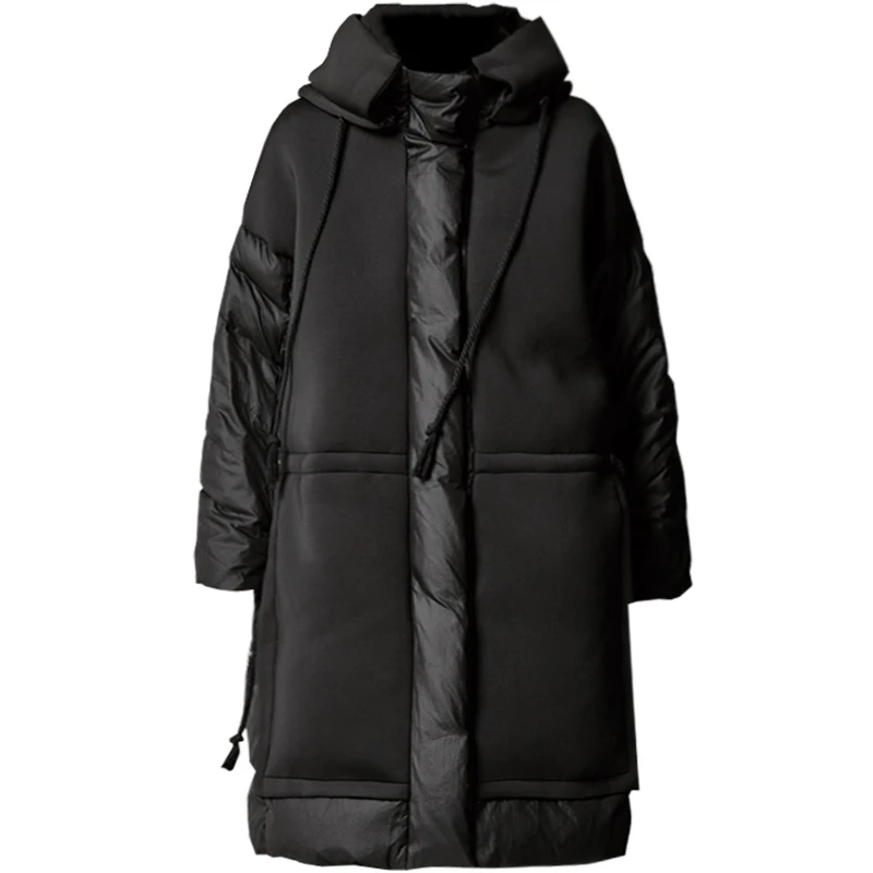 Женский винтажный пуховик LYNETTE'S свободный белый с капюшоном на осень и зиму| |