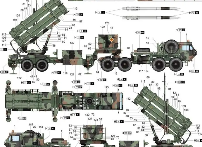 KingTair масштаб 1/35 разборный танк игрушечные наборы US M983 прицеп и брикет патриот