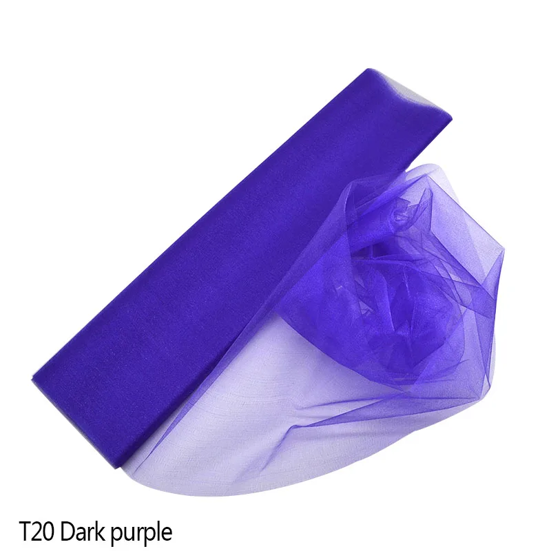 dark purple 10 м* 48 см прозрачная ткань из органзы с кристаллами, тюль в рулоне для украшения свадебной вечеринки, дня рождения, праздника, декоративные принадлежности - Цвет: dark purple