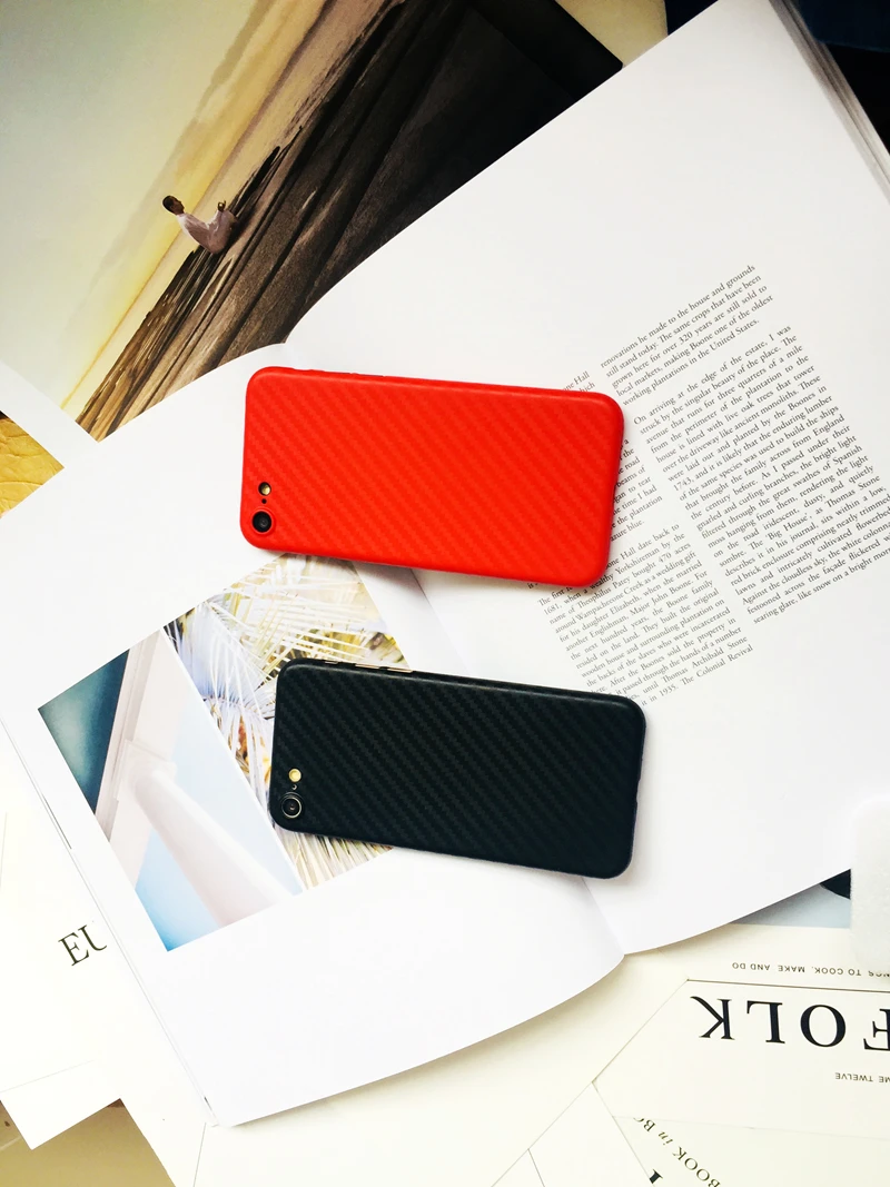 Мягкий ТПУ/углеродное волокно для мобильного телефона с узорами чехол iPhone 6 S 6S Plus