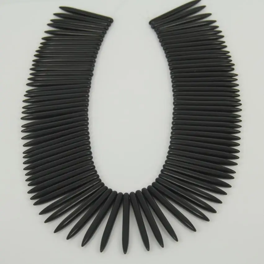 Howlite Пуля Спайк Бусы черные бусы украшение кулон ожерелье ювелирные изделия иглы