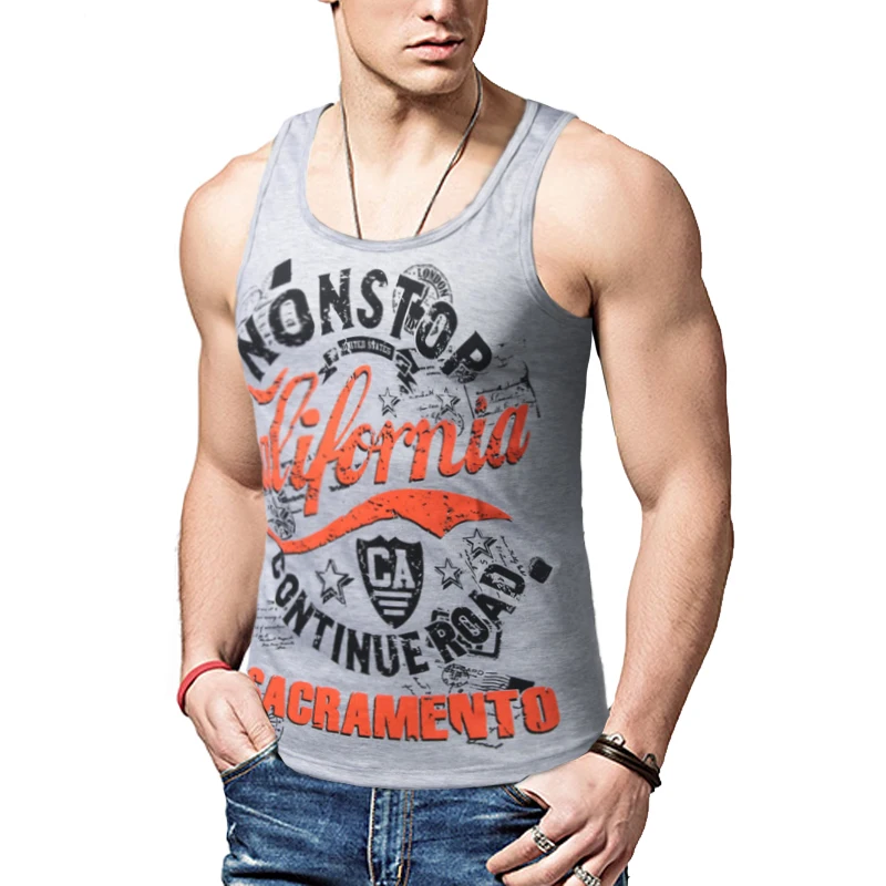 Майка мужская хлопковая без рукавов с V-образным вырезом