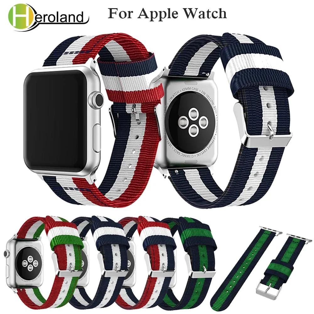Спортивный тканый нейлоновый ремешок для Apple Watch band 44 мм 40 38 42 браслет iWatch SE 6 5/4/3/2