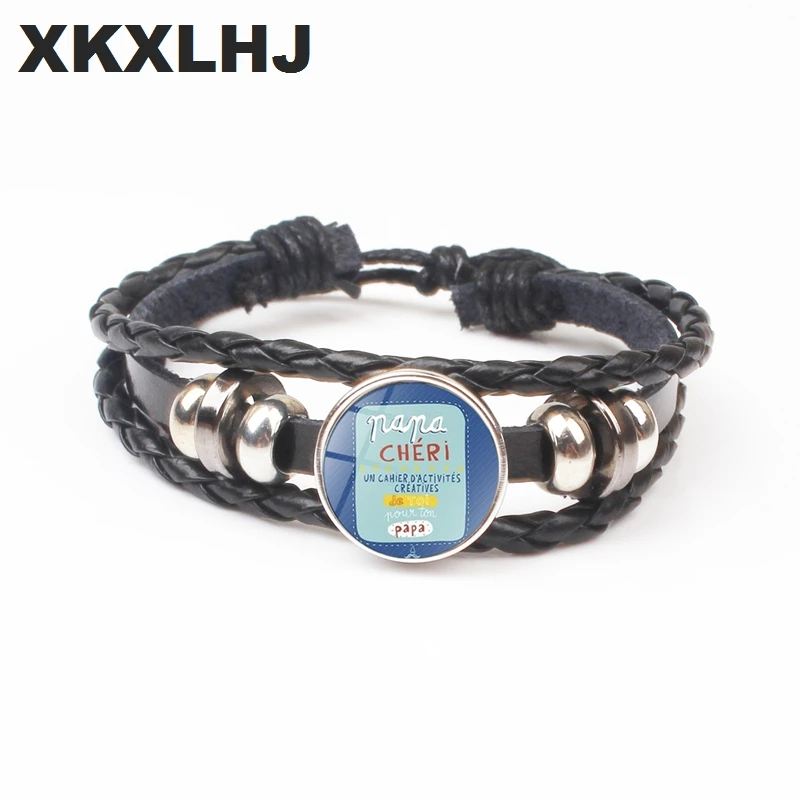 XKXLHJ изысканный модный кожаный браслет Я люблю папу ювелирные изделия для мужчин