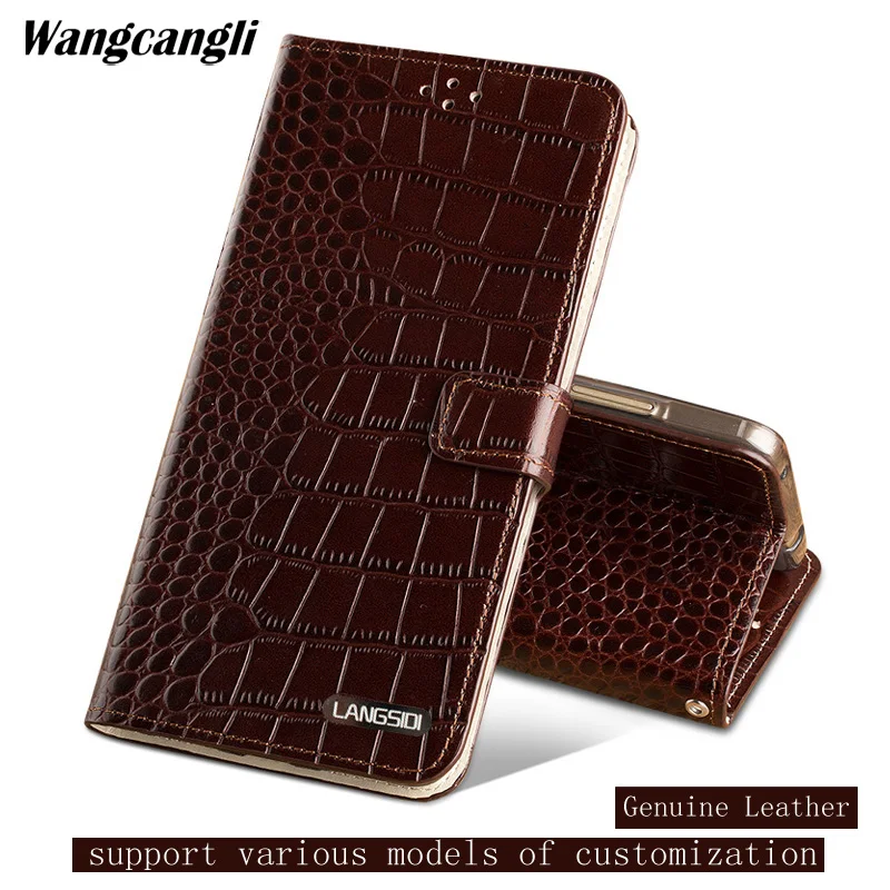 

Crocodile pattern Clamshell buckle phone case for Xiaomi Max 3 Genuine Leather Business Phone protection Case Luxury