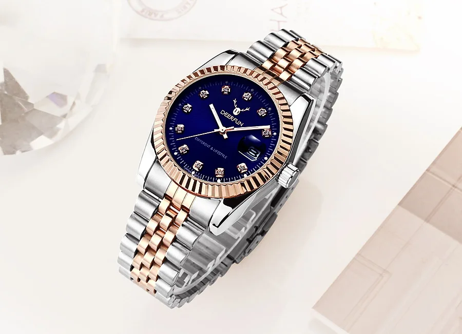 Роскошные Rolexable модные женские часы черные повседневные Кварцевые водонепроницаемые наручные часы розовое золото Reloj Mujer Часы