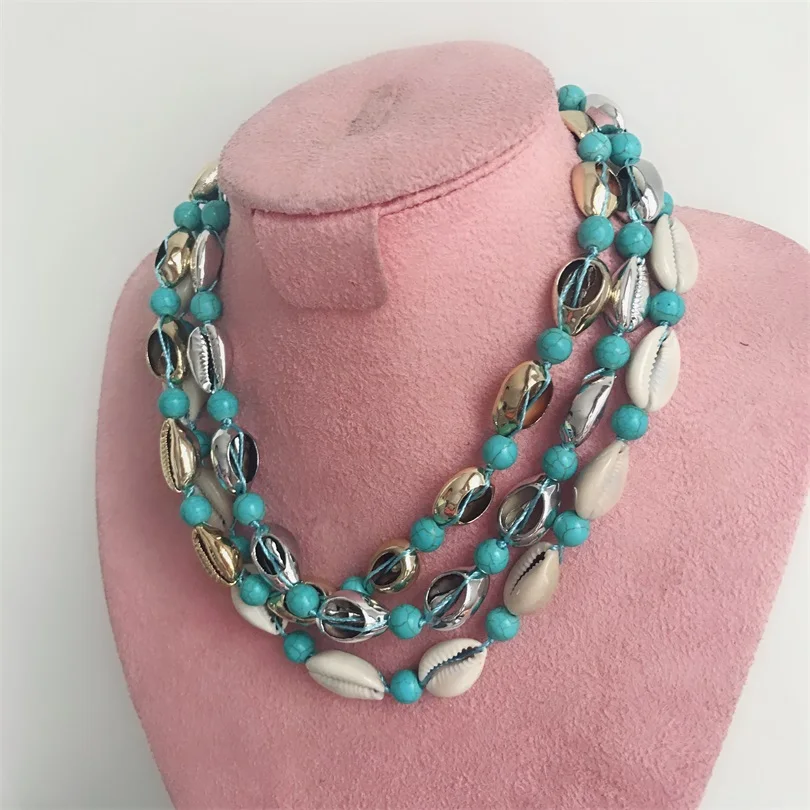 Ожерелье-чокер с бантиком из голубой бирюзы и камня ожерелье натурального золота