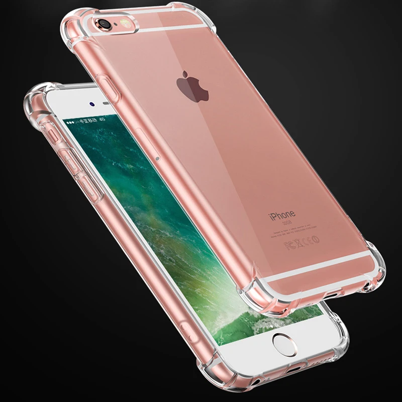 Case for iPhone 6 6S 7 8 Plus 7Plus 8Plus Super Shockproof Clear Soft Silicone Luxury cell Phone Back Cover iphone X | Мобильные