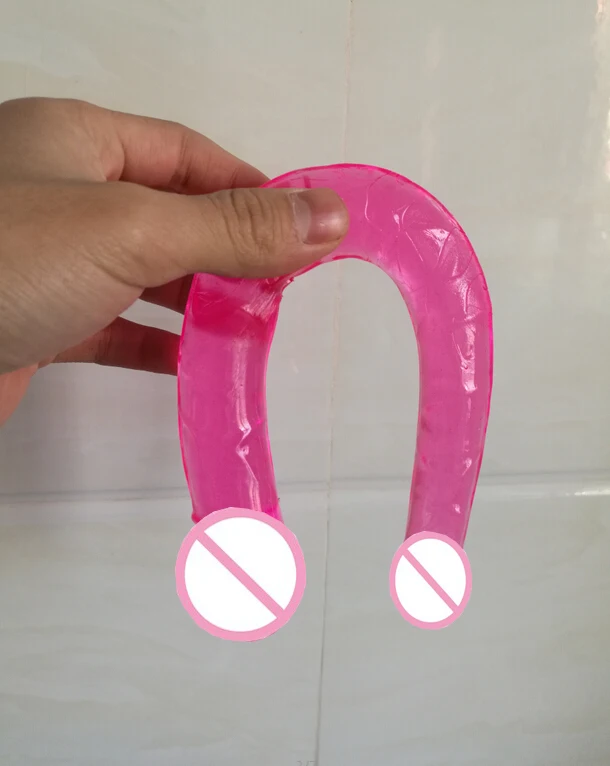 1 шт. Водонепроницаемый двойной фаллоимитатор длинный желеобразный Вагина и