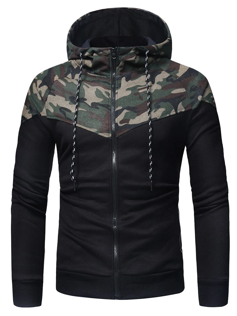 Мужская толстовка 2018 Новая мода камуфляж почтовый кардиган тонкий балахон