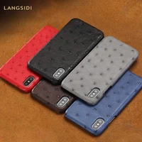 ostrich genuine leather protective phone case for iphone 13 pro max 12 mini 12 11 pro max x xs max xr 7 8 se 2020 high business