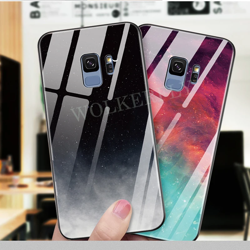 Пространства Стекло чехол для samsung Galaxy A50 A70 A40 A60 A30 A20 A10 M10 M20 S8 S9 S10 J4 J6 плюс J8 A9 A8 A6 A7 примечание 9 8