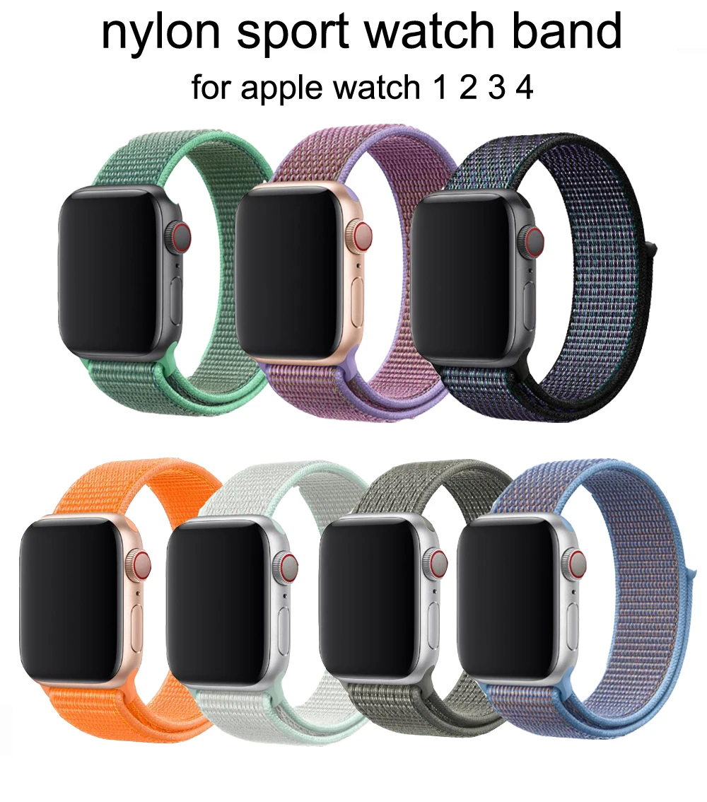 Регулировка петли для Apple Watch band 44 мм 42 лямка из нейлоновой ткани iwatch 40 38 серии