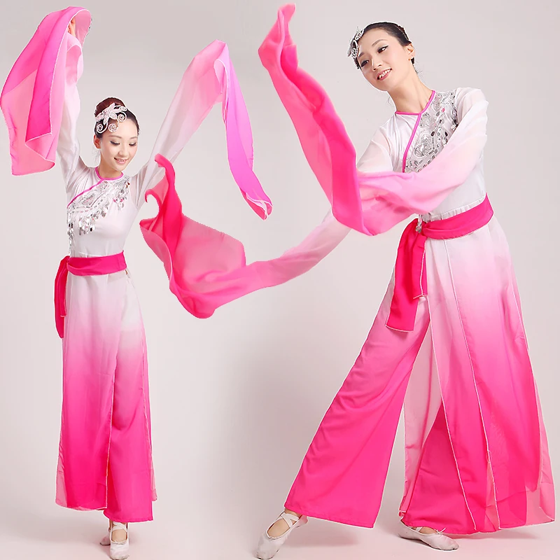 2017 китайские чернильные костюмы hanfu с рукавами женский длинный фанатский