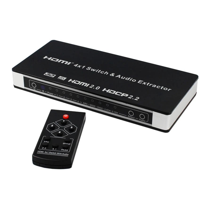Новый выключатель HDMI 2 0 4x1 4 в 1 выход с аудио экстрактором Toslink/SPDIF RCA поддержка 4K x 2K