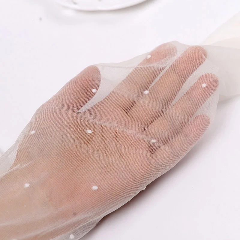 White Dots On White FENNASI весна лето женские колготки тонкие пикантные нейлоновые дамские колготки липкие женские белые жаккардовые колготки в горошек женские эротические - Цвет: White Dots On White