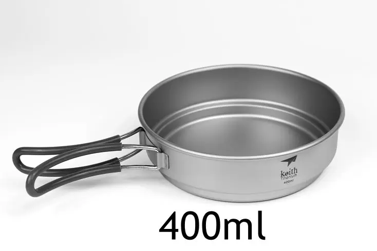 400ml Кейт Титан pots Сковородки Чаши со складной ручкой Кук Кемпинг Пеший Туризм Пикник Кухонная посуда Посуда титановая посуда для туризма походная посуда туризм и походы - Цвет: 400ml