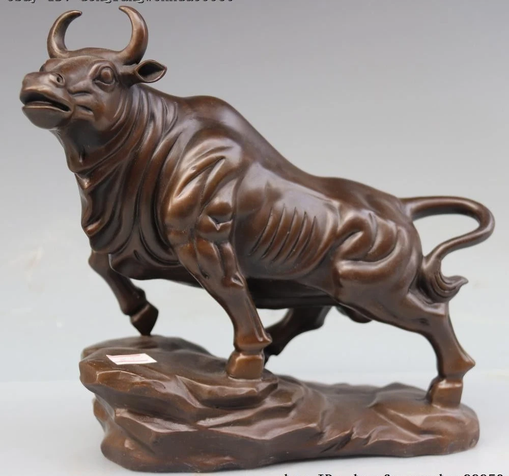 

Китайская Бронзовая медная Статуэтка FengShui Ox Oxen из коровьего скота