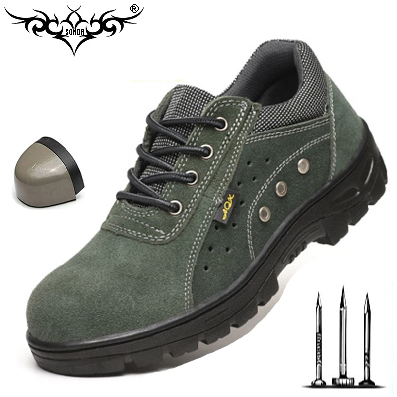 Брендовые женские и мужские рабочие безопасные ботинки со стальным носком