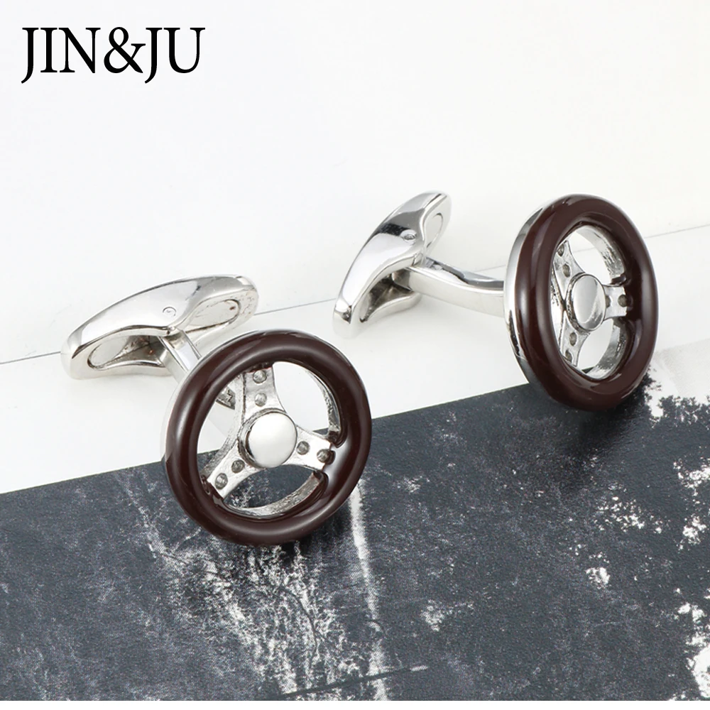 JIN &amp JU новые автомобильные колеса запонки s для мужской рубашки Высокое качество